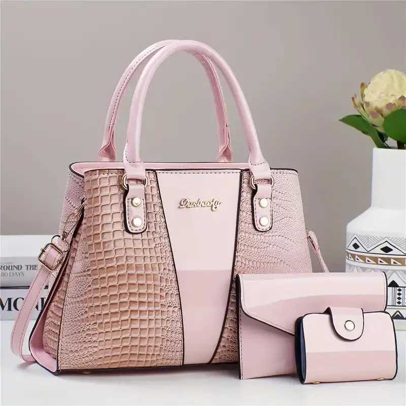 Chic Womens 3pcs Tote Set with Clutch Card Holder - Faux Leather Animal Print Zip Closure - Perfect for Work Travel for Z250303