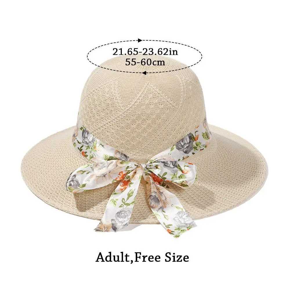 Beach ladies fashionable summer womens hats womens sun hats ribbon fisherman hats womens Str hats La casual sun hatsXJ250304