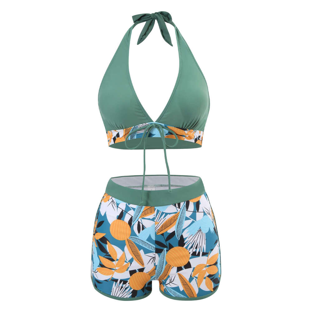 European and American bikini women with chest cushion conservative backless sexy swimsuit 2025 temperament versatile new trendy clothing ins