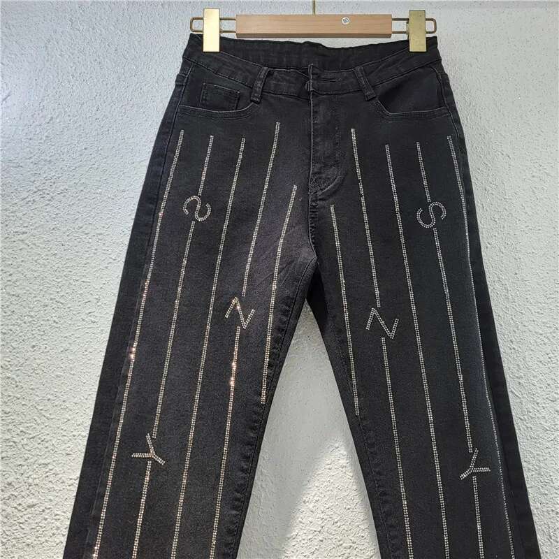 Street Hipster Rhie Denim Skinny Women 2024 New Autumn Stretch High Waist Slim Fit European Goods Cropped Pants
