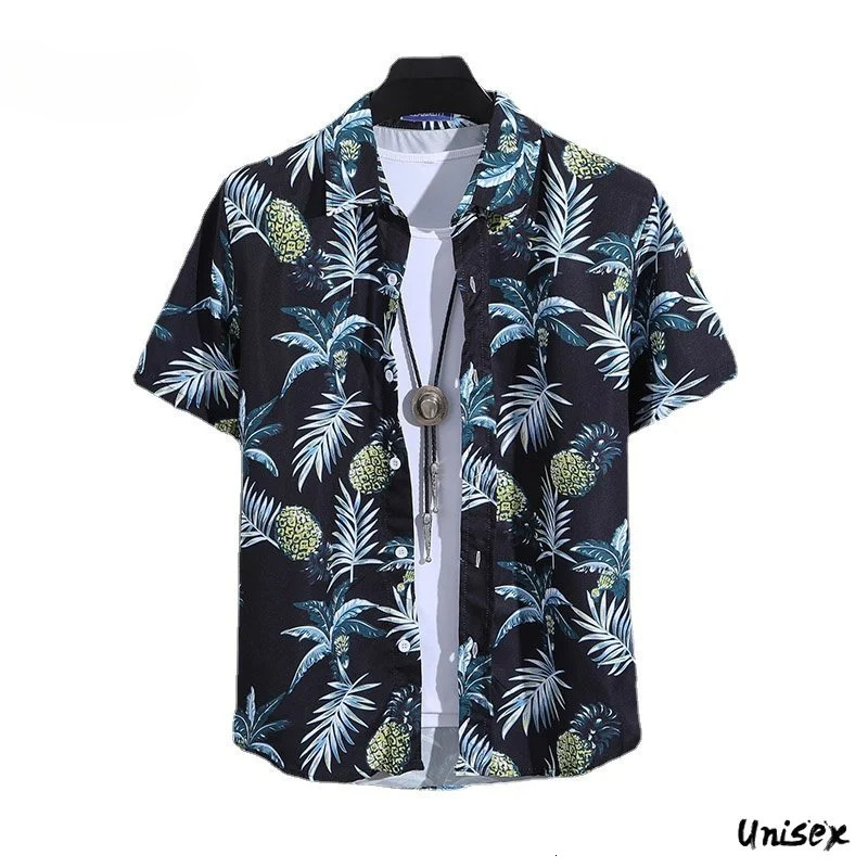 Summer New Short Sleeved Personalized Printed Thin Beach Men's Designer Clothing Men's Casual Top Versatile And Fashionable Round Neck Lapel