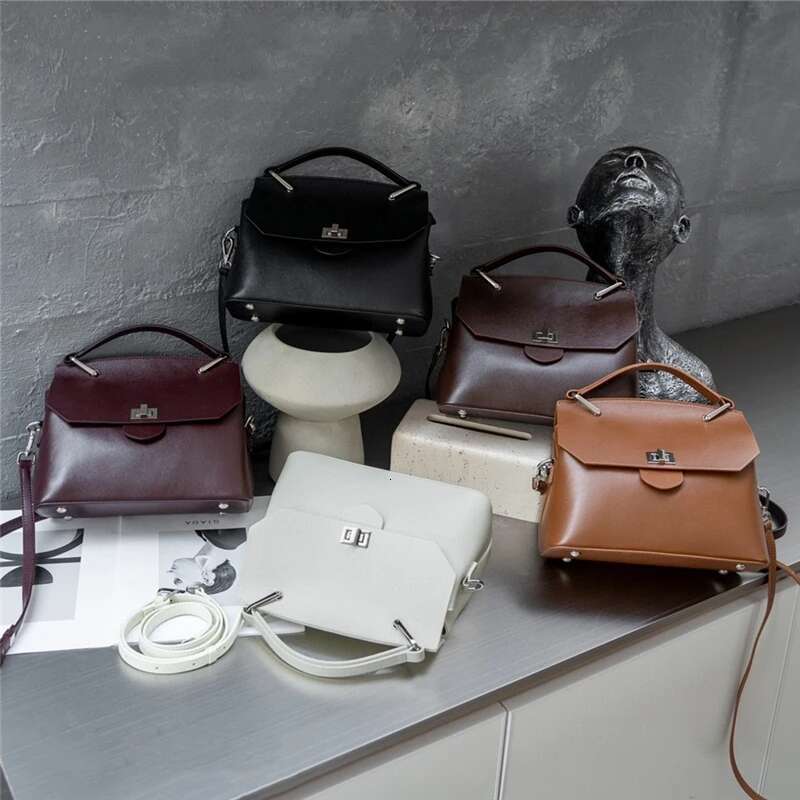 Cowhide Genuine Leather Tote Handbags For Women Trend Designer Satchel Purses Work Ladies Shoulder Crossbody Bags