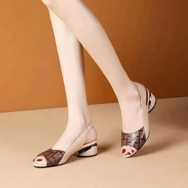 Mie Heels Women Sandals Chunky Fashion Shoes Designer Summer New Brand 2025 Walking Casual Slides Dress 2025