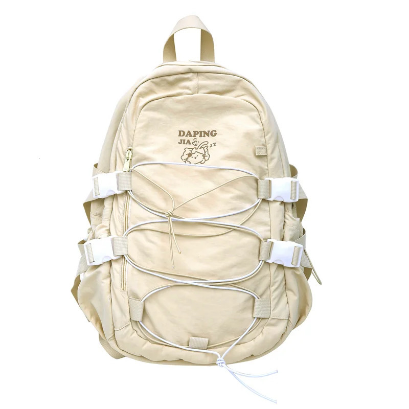 Ship from US Teenagers School Bag Large Capacity Laptop Rucksack Aesthetic Kawaii Students Bookbag Daily Backpack Simple 250304FBB
