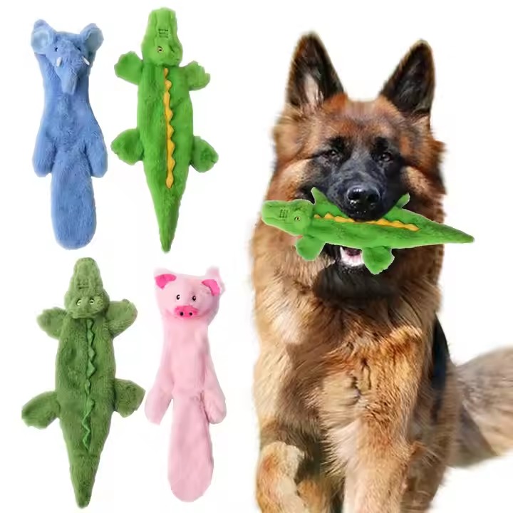 Squeaky No Stuffing Dog Toy Set, New Improved Edition Plush Crinkle Dog Toys for Small, Medium Large Breeds, Soft Tough Puppy Chew Squeak Animal Suppo