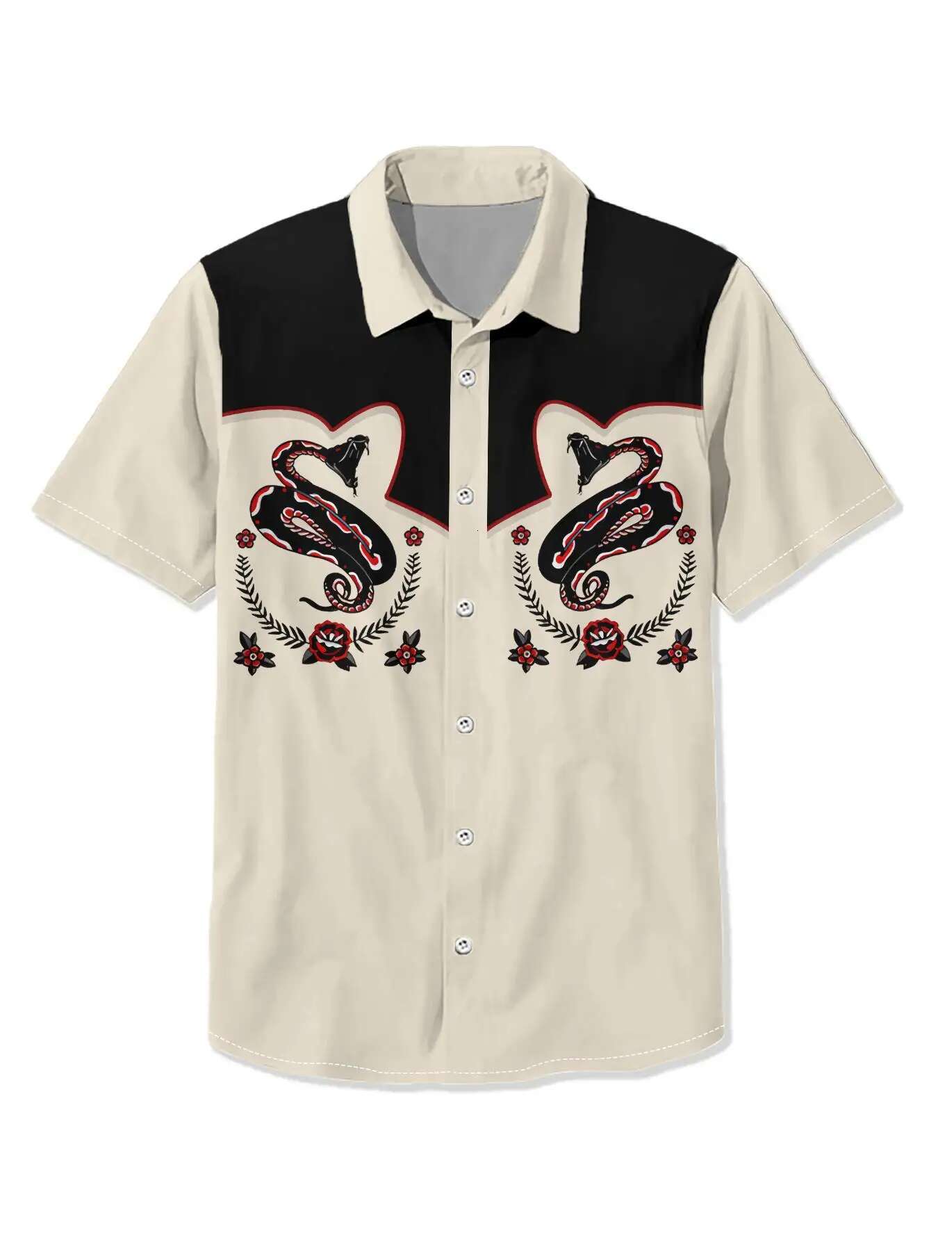 2025 Summer New Denim Shirt Men's Designer Shirt Retro Short Sleeve Top Ethnic Shirt Animal Cat 3D Printed Breathable Casual Shirt Men's Clo