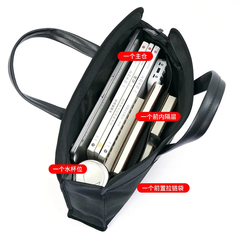 Mens Oxford Casual Briefcase Multi-layer A4 Office Zipper Bag Large Capacity Business Bag Male Business Handbag Conference 250228