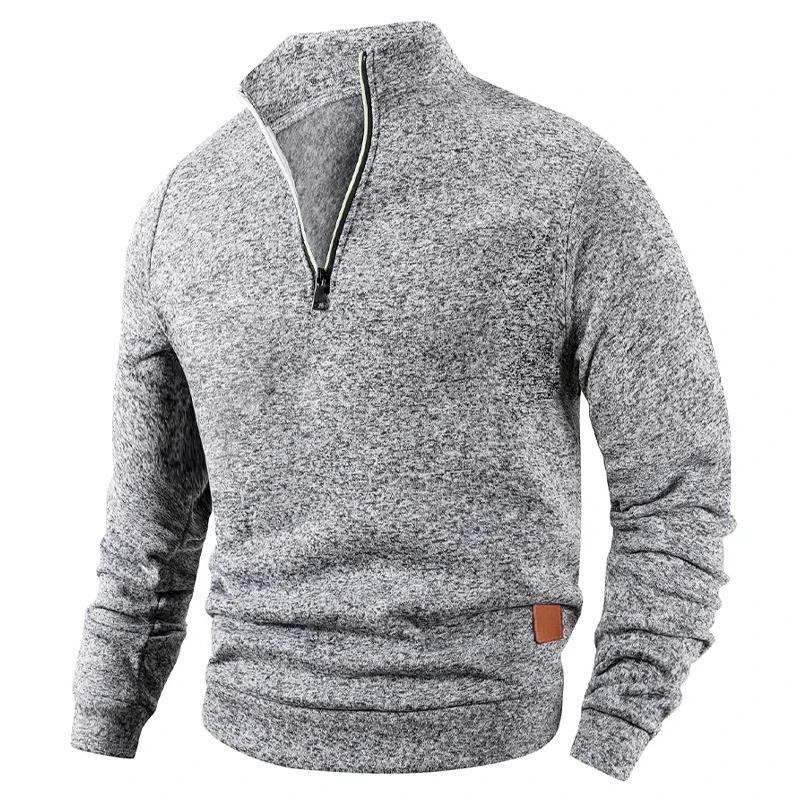 Mens Half Zipper Pullovers Athletic Sweatshirts Solid Color Long Sleeved Outdoor Streetwear Zip Up Lightweight Tracksuit Men 250304