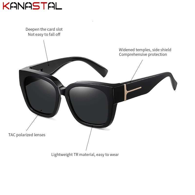 Women Polarized Sunglasses Men UV400 Night Vision Sun Glasses TR90 Big Eyeglasses Frame Driving Beach Anti Glare Shade Eyewear