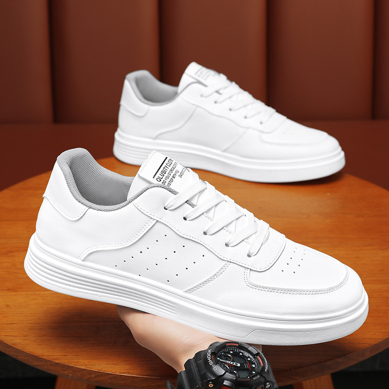 Men s Breathable Solid Color White Shoes 2025 Designer s New Fashionable Multifunctional Outdoor Sports And Leisure Single Sole Versatile Board Shoes