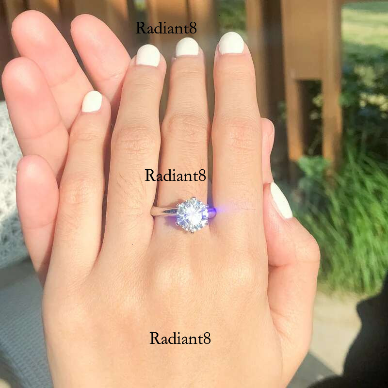 Knobspin Original Sterg Sier Ring Moissanite Dias with Certificate Fine Jewelry Wedding Engagement Rings for Women
