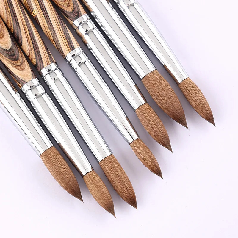 TIANMI Pure Mink Hair Nail Brush UV Gel Nail Polish Extension Builder Manicure Nail Pen 100% Kolinsky Painting Brushes 250304