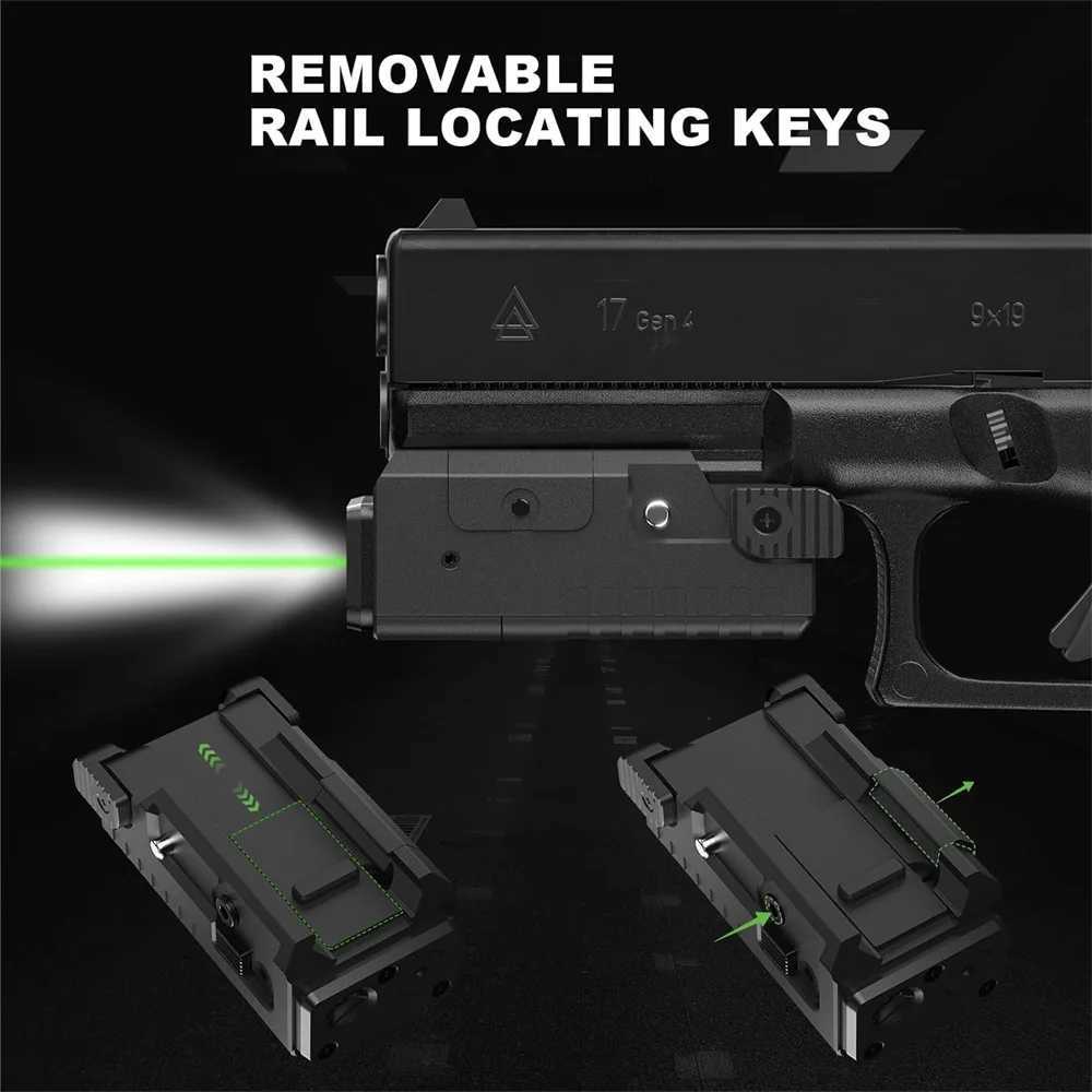 1000 Lumens Weapon Gun Light Red Green Laser Light Combo Pistol Light Gun Laser Sight Compact Pistol Flashlight Handgun LightXJ250303