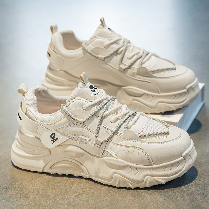 2025 New Designer Original Fashionable Breathable Mesh White Shoes Trendy And Versatile Thick Soled Men s Lace Up Shoes Sports And Leisure Running Sho