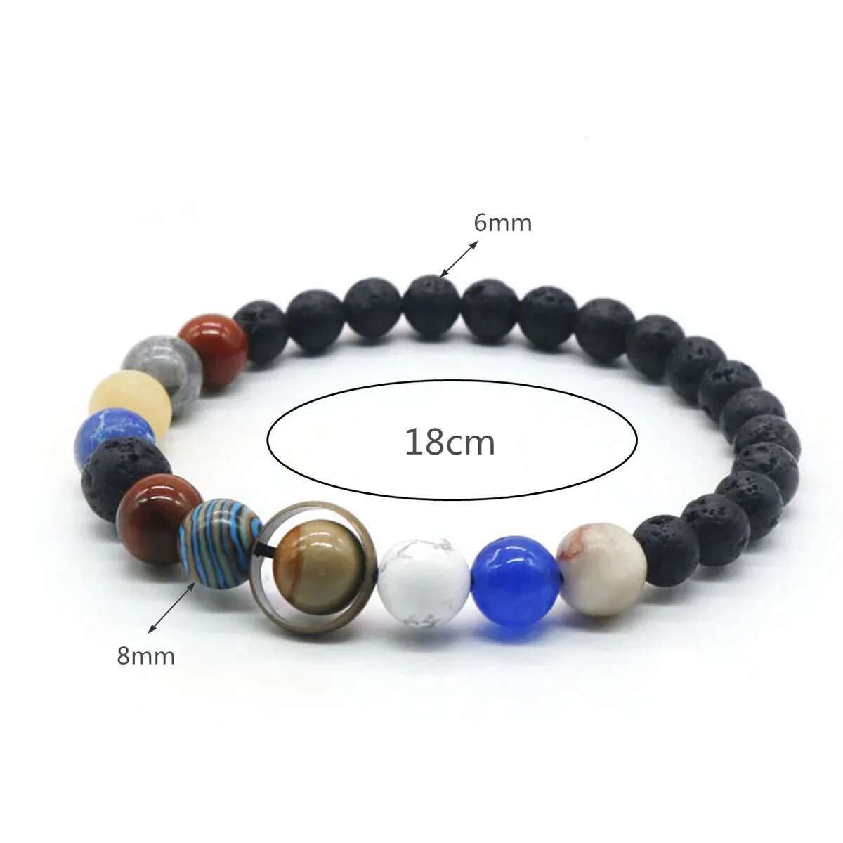 Cosmic Solar System Eight Planets Handmade Beaded Stretch Bracelet Couple Friend Sky Trendy Jewelry Gift
