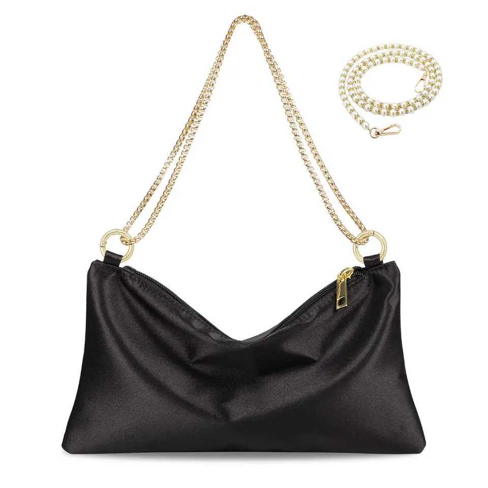 Womens Evening Party Bag Chain Nylon Messenger Bag Womens Small Hand Bag Rose Red Black Beige Z250303