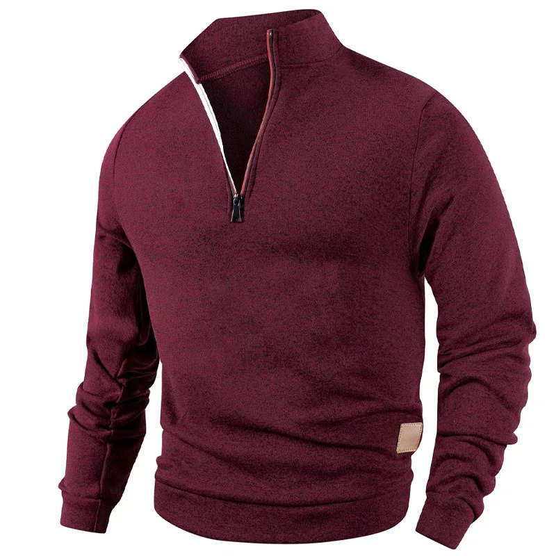 Mens Half Zipper Pullovers Athletic Sweatshirts Solid Color Long Sleeved Outdoor Streetwear Zip Up Lightweight Tracksuit Men 250304