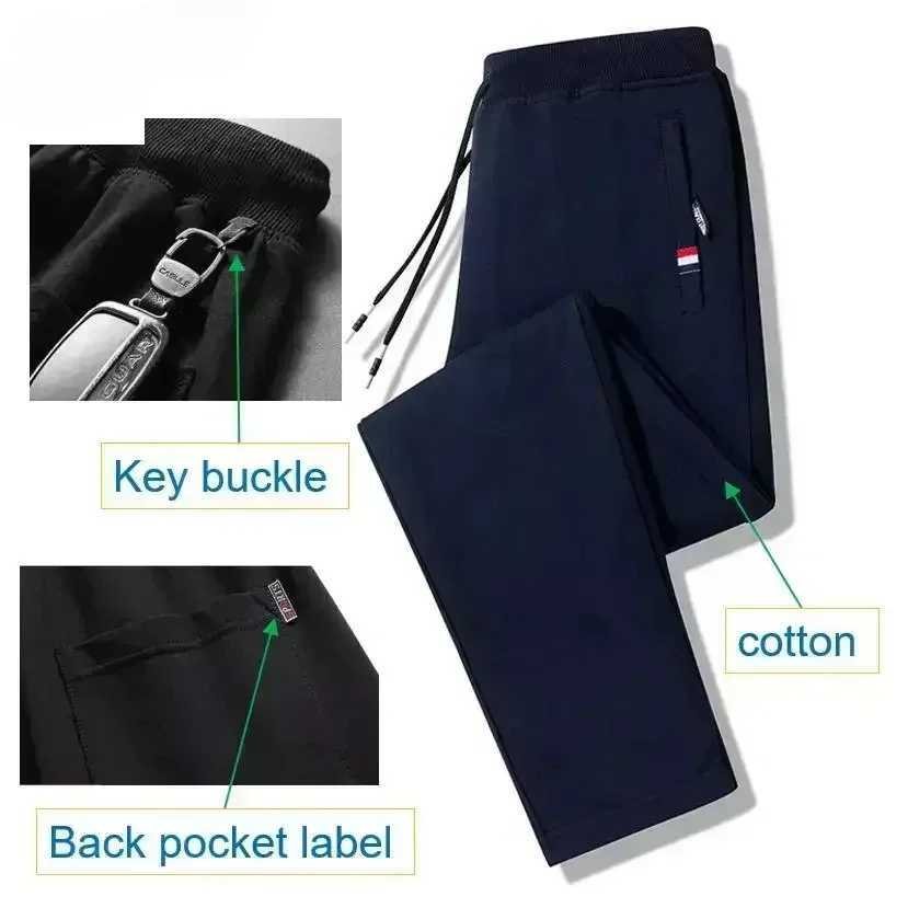 Spring Pants mens fitness sportswear elastic waist sports pants cotton Trouser loose gym jogging pants M-8XLXJ250303