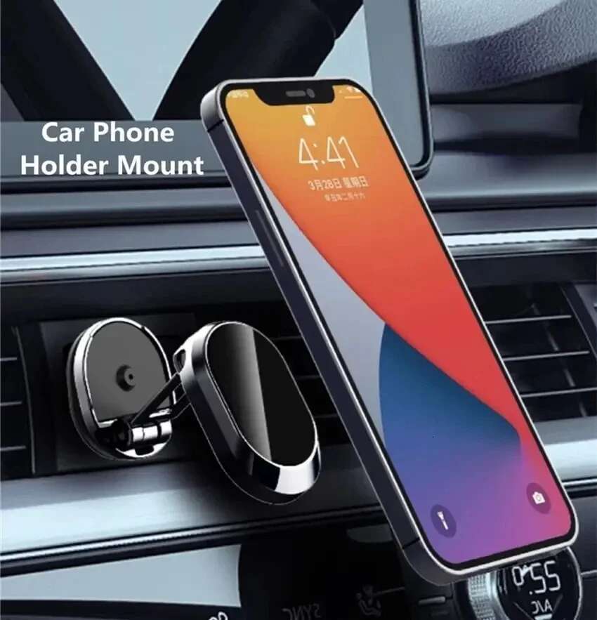 Universal Magnetic Car Holder Folding Strong Magnet Mount Mobile Metal Stand GPS Phone Bracket for IPhone Samsung