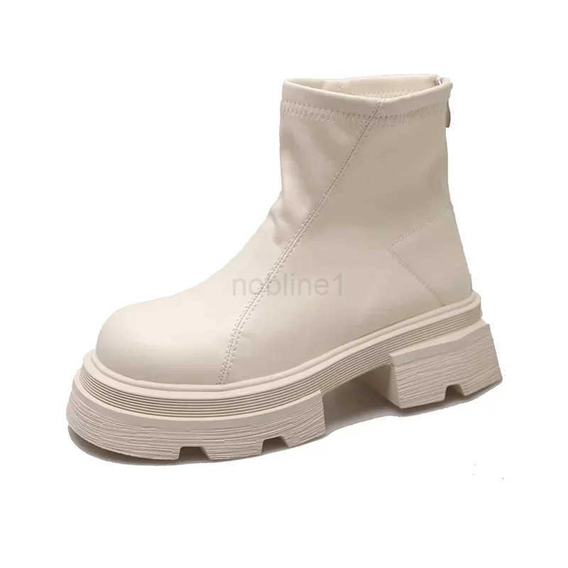 Wen Platform Ankle Boots Fion Ladies Thick Sole Round Toe Ankle Boots Short Boots Winter Motorcycle Boot Bottine 2024 Z250304