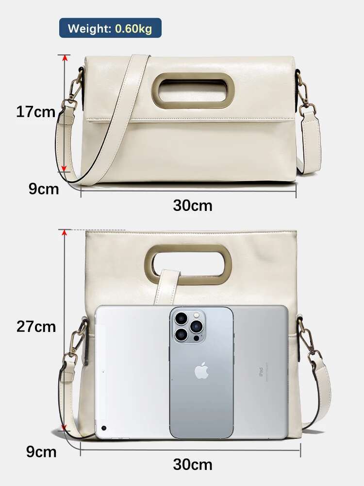 Zency Vintage Genuine Leather Handbag For Women Large Capacity Brown Crossbody Shoulder Bag Flap Purse 2025
