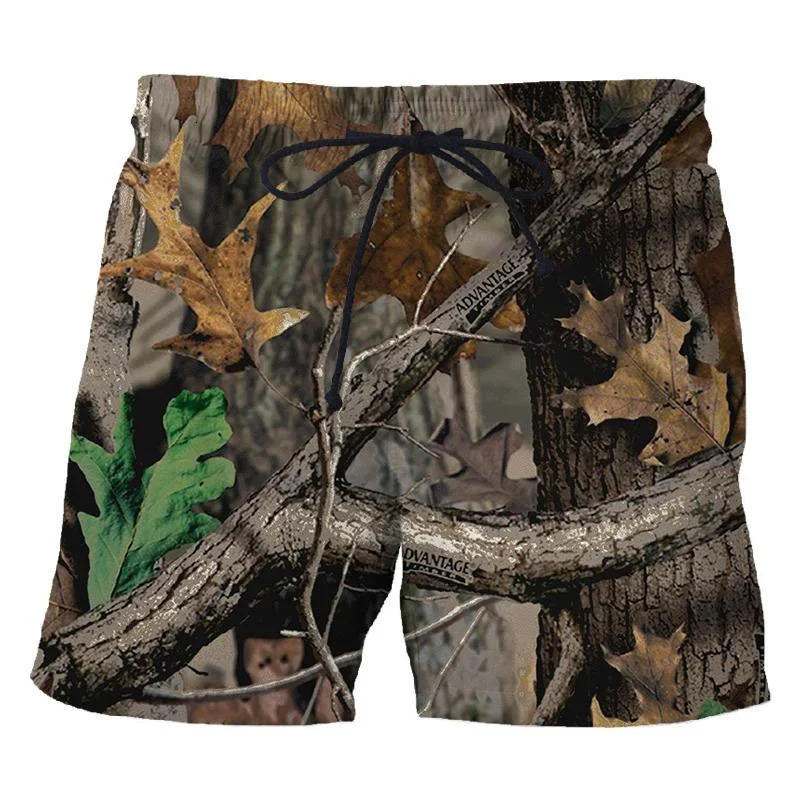 Camouflage Leaves Mens Beach man swimsuit Shorts 3d Printed Camo Fashion Board big size swimwear men swimming trunk 250224