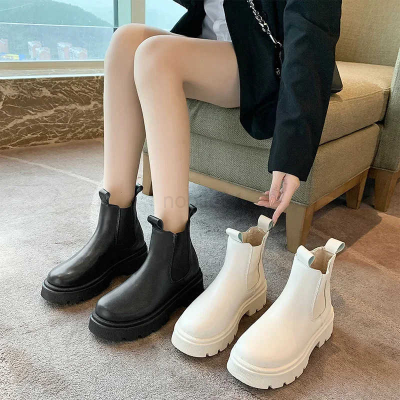 Winter New Wen Boots Autumn Fion Platform Boots Wen Slip-on Fur Short Chunky H Punk Gothic Warm Ankle Boots Z250304