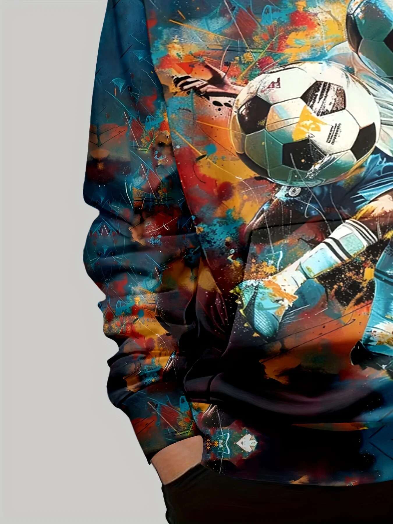 Boys Soccer Player 3D Patterned Hoodies Are Perfect For Fall And Spring Multifunctional Fashion Long-Sleeved Pullovers As Gifts