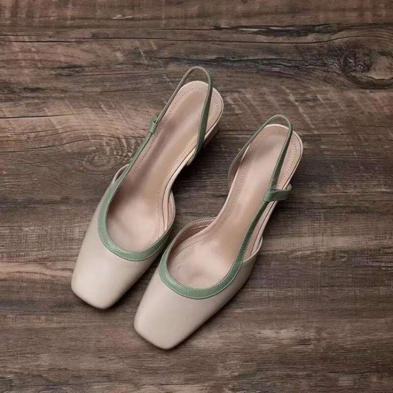 40 38 39 Sexy High Heels Sandals Women Dress Party Shoes New Square Toe Designer Walking Slides Mujer atos Pumps Female Trend