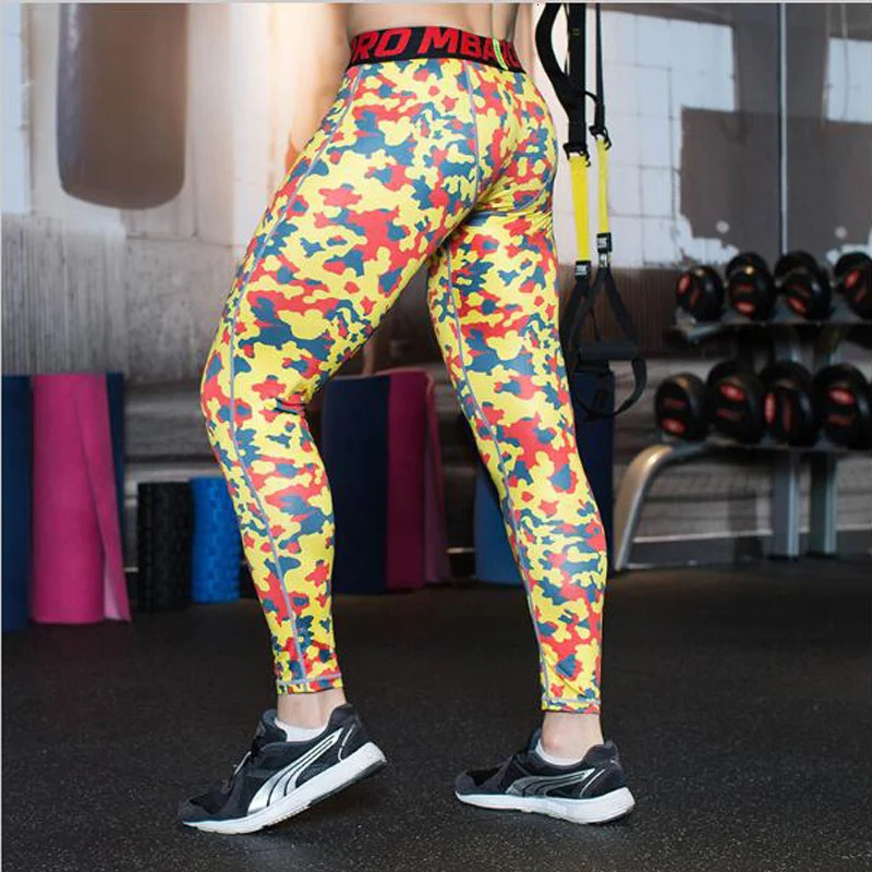 Rushed Camouflage Men Compression Tights Pants Lycra Skinny Leggings Clothing Fitness 250304