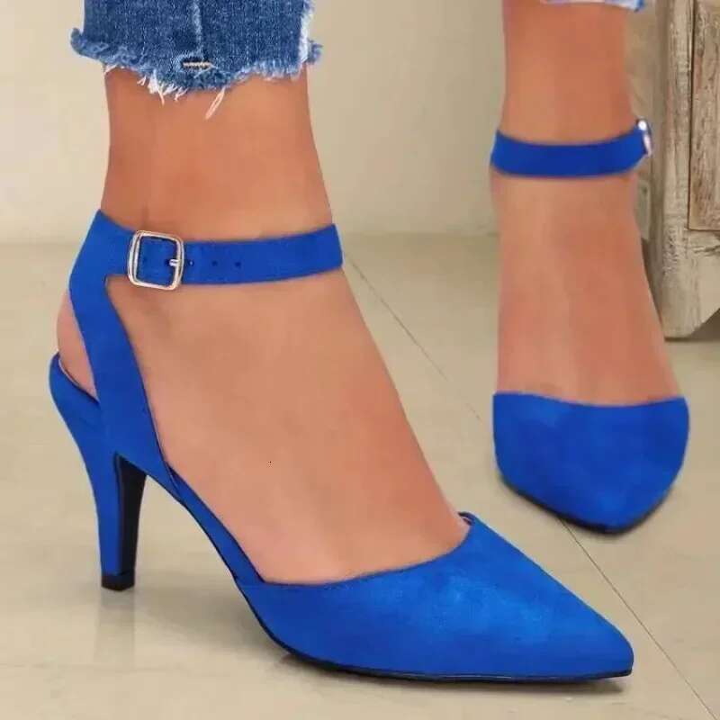 High Heel Summer Heeled New Party Dress Pointed Toe Thin Heel Sgbacks Shoes For Women Wedding Ankle Strap Women S Sandals