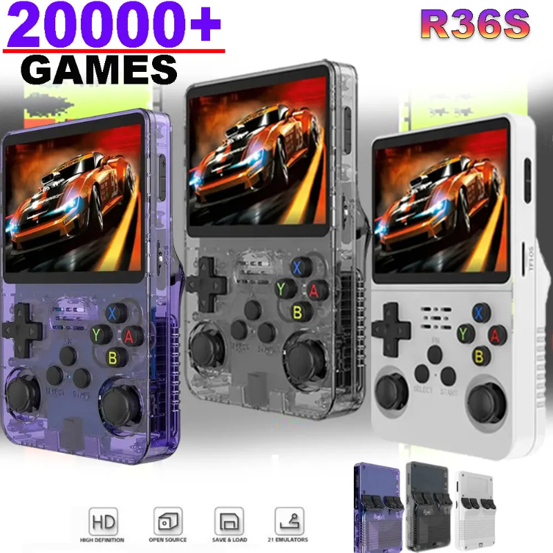 Game handheld console R36S Open Source Retro Handheld Console Linux System Kid Portable Pocket 3.5 Inch IPS Screen Video Game Player 1G operation
