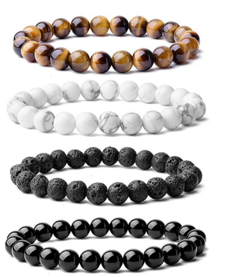 Obsidian for Men and Women Couple Student Personalized Hand Jewelry Beads Tiger Eye Volcanic Stone Bracelet