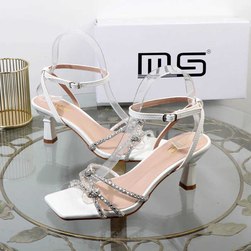 Fi sandals 2024 summer rhines with high-heeled sandals wearing high-fi wens shoes open toe plus size shoes Z250304