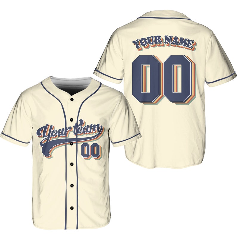 Personalized Vintage Team Name And Number Baseball Jersey, Custom Baseball Jersey Shirt, Baseball Jersey Uniform For Baseball Fans Lovers