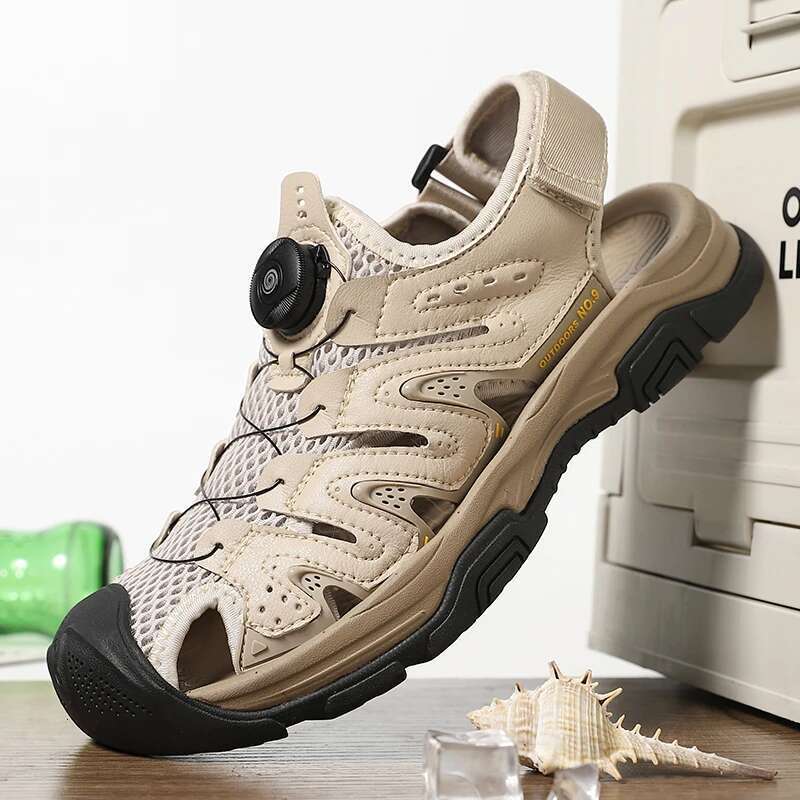 Summer Genuine Mens Casual Outdoor Leather Sandals for Men Beach Roman mens Shoes