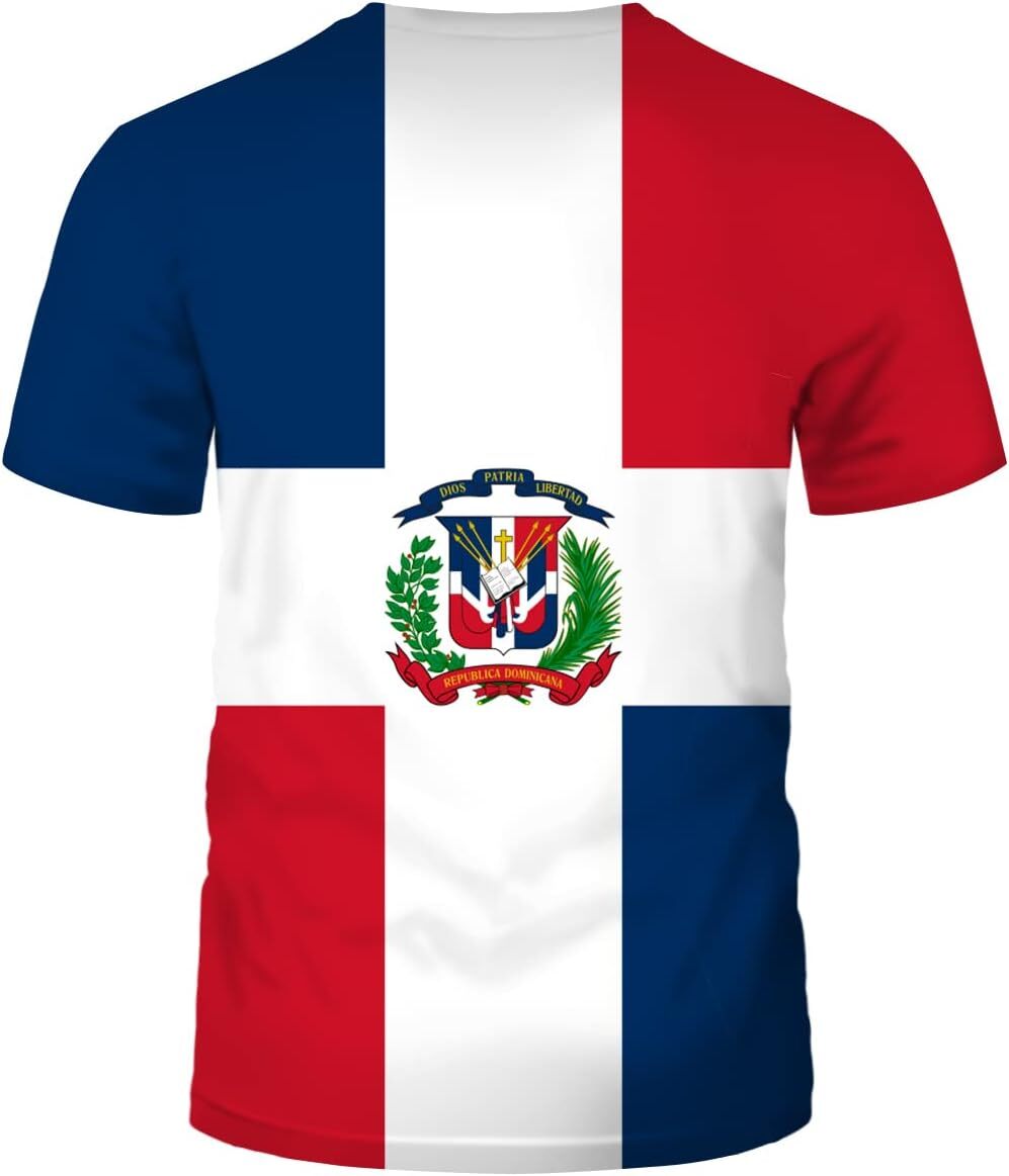 Mens T shirt Dominican Republic Flag Short Sleeve T-Shirt tee Casual tops summer clothes cool