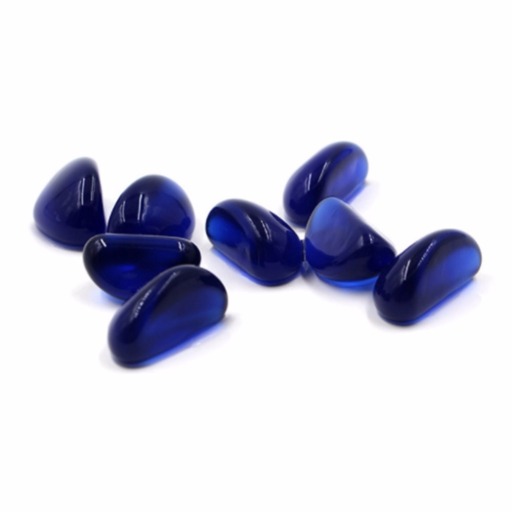 30Pcs Aquarium Blue Sky Cashew Glass Beads Fluorescent Stone Blue Light Stone Crystal Stone Fish Tank Decoration Accessories