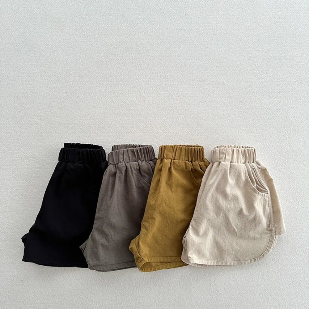 5038 Childrens Pants Summer Solid Color Baby Boys Shorts 1-7Year Kids Pant Shorts 250304