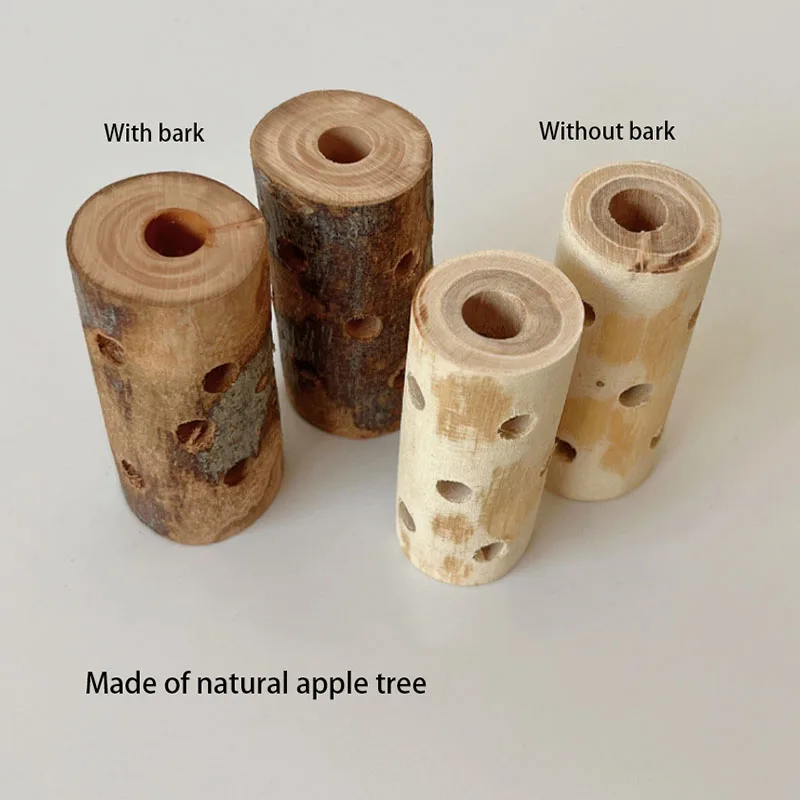 Natural Pet Toy Grinding Cleaning Chew Toy Small Pets Toys For Hamster Rabbit Grinding Products Made of Apple Tree Wood