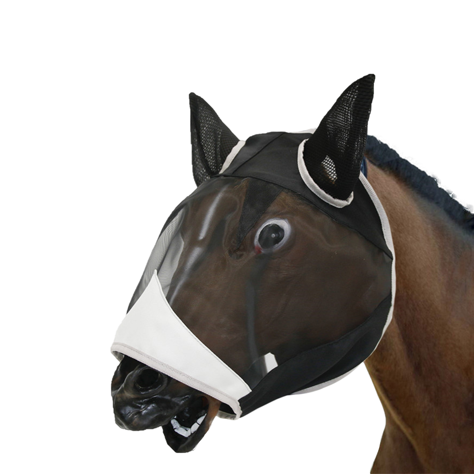 1pcs New Horse Anti Fly Mask Comfortable Breathable Horse Mesh Eye Nose Ear Anti Mosquito For Household Animal Horse Ornament
