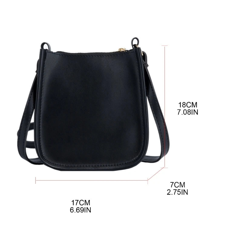 Women Simple Crossbody Phone Bag Casual PU Leather Shoulder Bag Female Solid Color Daily Shopping Handbag with Zipper Closure 250303