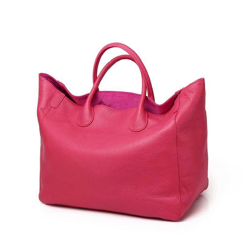 Huge Big A4 Top Grain Genuine Leather Women Handbag Shopping Shoulder Bag Large Capacity Khaki Black Red Yellow Blue Pink M9940 Z250303