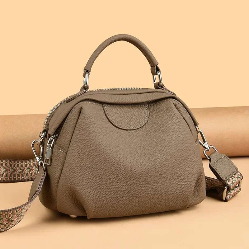 Real Leather Women Tote Bag Designer Many Pocket Cowhide Female Shoulder Messenger Bags Fashion Ladies Handbag Sac A Main