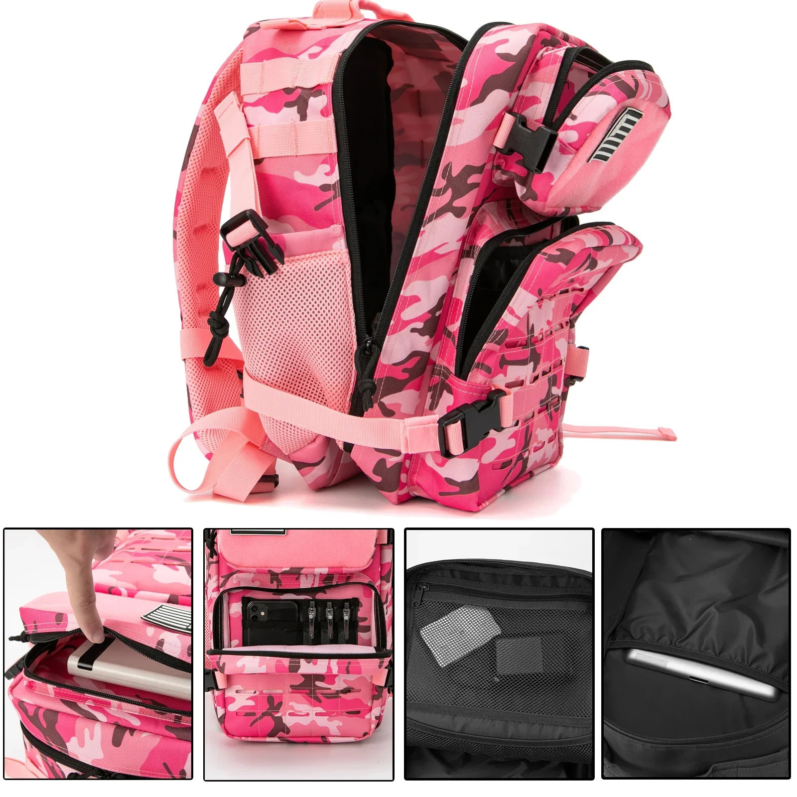 Ship from US 25L Mens and Womens Tactical Backpack Hiking Small School Outdoor Rucksack with Bottle Holder Mini Sports Bag 250304FBB