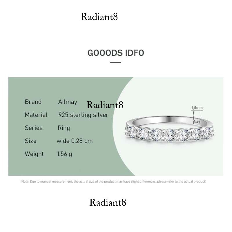 Ailmay 100% Sterg Sier Stackable Round Dazzg Cubic Zirconia Rings for Women Wedding Engagement Jewelry Gift