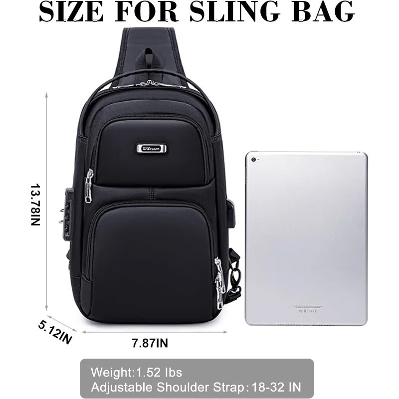 Geestock antitheft sling bag mens and womens cross chest day casual shoulder backpack 250227