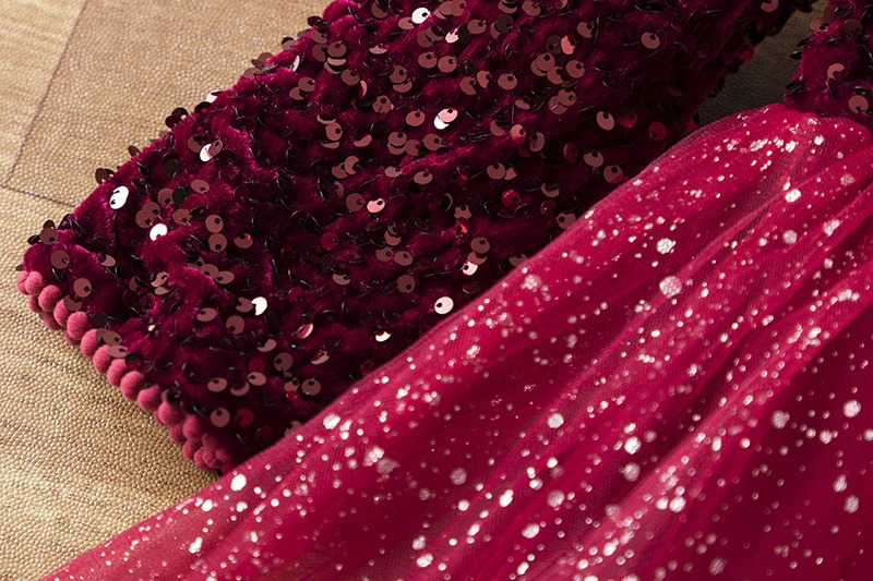Sequin Girls Princess Party Dresses for 38 Yrs Kids Birthday Wedding Evening Prom Gown Spring Fall Long Sleeve Childrens Dress 250303
