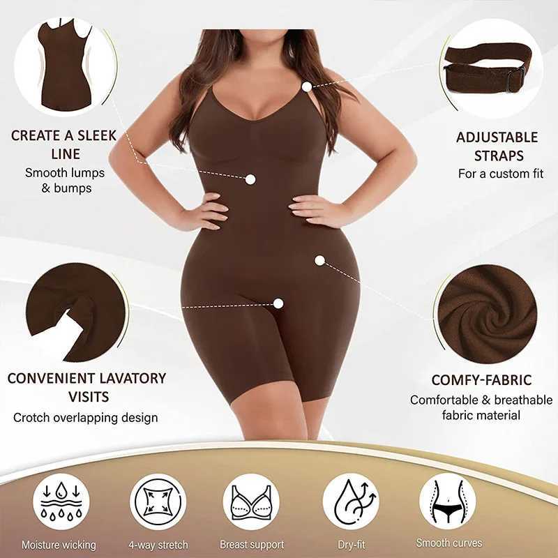 Women Tummy Control Bodysuit Full Coverage Shapewear Thigh Slim Body Suit Low Back Body Shaper Backless Jumpsuit Seamless ShaperXJ250304