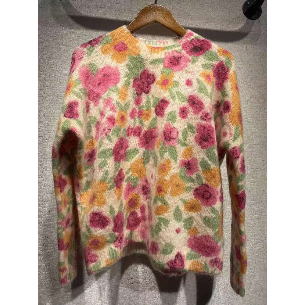 Women's Wool And Mohair Blend Ral Sweater Autumn Winter Pullover Long Sleeve Female O-Neck Jumper